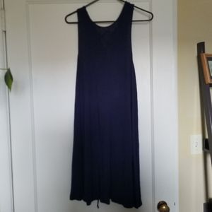 Cherish Navy A-line Dress with lace up back